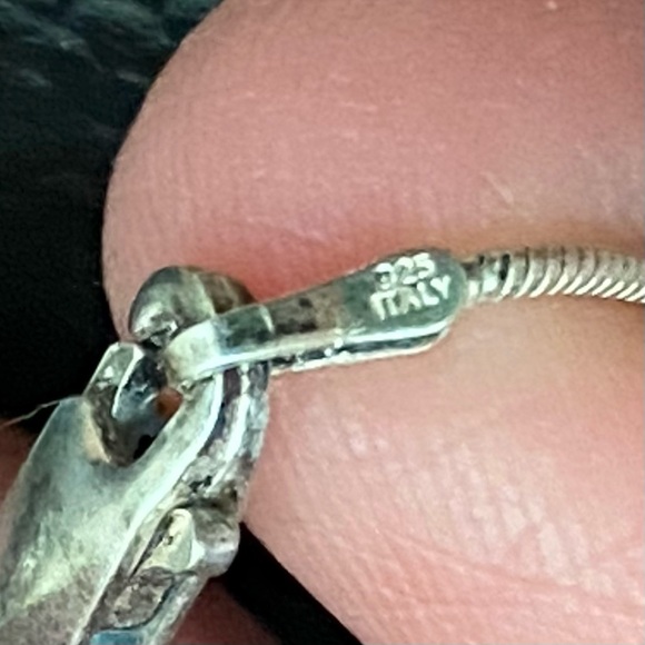 Vintage Signed 925 Italy Sterling Silver Open Heart CZ Pendant Necklace 6.4g - Picture 14 of 16